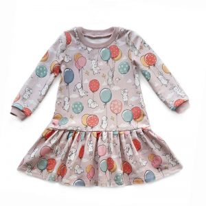 Trikotažinė suknelė mergaitei „Balionai“