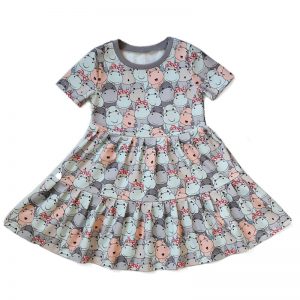 Trikotažinė suknelė mergaitei „Begemotai“